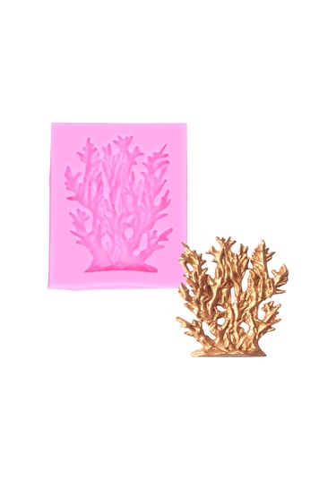 Shineyee Pembe Deniz Otlu Mercan Ağaç Formu - Yemek Kalitesi Silikon - Fondant, Çikolata, Kek Dekorasyonu - Fırın Uygun Dıy Kalıp Pembe