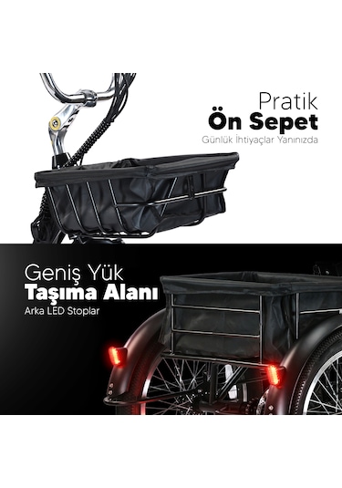 Stradacycles E-VIBE Hidrolik Disk Üç Tekerlekli Elektrikli Bisiklet