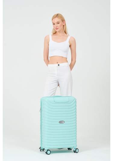 Keo-plus Turkuaz Orta Boy Silikon Kırılmaz Pp Valiz Turkuaz