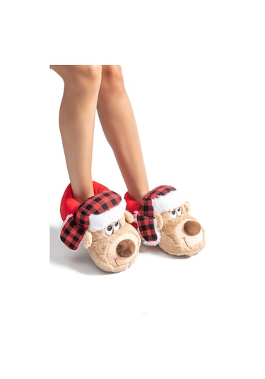 Twigy Goldi Kadın,Garson Boy Hayvanlı Panduf Bej 36/41 CC0506 Bej