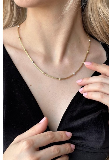 Zümrüt Sarraf 14 Ayar Altın Dorikalı Halat Kolye