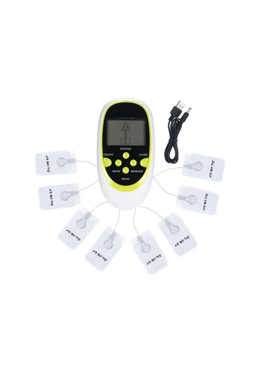 Mufunye Çift Kanal Fizyoterapi Aleti 8 Mod 15 Şiddet Seviyesi Elektrot Padlı Boyun Omuz Kas Masaj Cihazı Usb Pilli Avrupa Standartı Çok Renkli