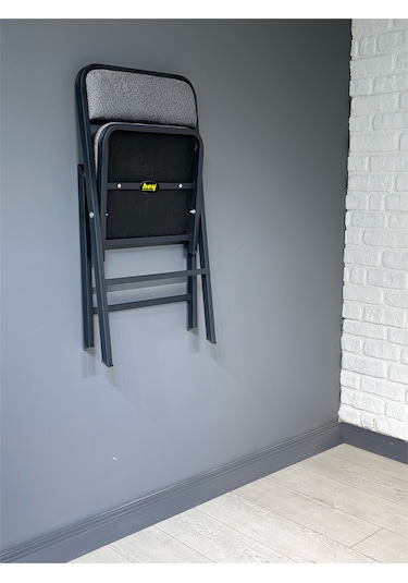 Hey Katlanır Mutfak Sandalyesi Yemek Balkon Bahçe Otel Gri Bukle