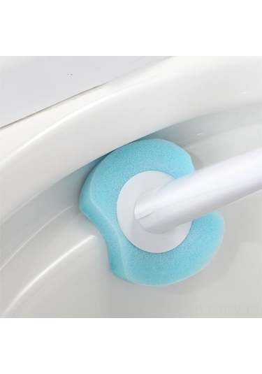 Fortunelane Ev Bakımı Tek Kullanımlık Tuvalet Fırçası, Uzun Saplı Engellere Ulaşamayan Bölgeler İçin, Duvar Takıma Uyumlu, Deniz Mavi