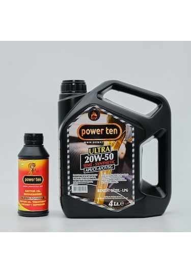 powerten 20W 50  MOTOR YAĞI 4 LİTRE +MOTOR YAĞ KATKISI