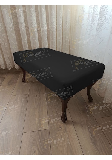 Ayak Ucu Kapı Önü Antre Düz Bench Puf Orta Sehpa Ceviz Ayak 120 45 Siyah