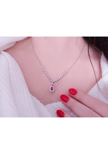 Sirius Pırlanta Ve Damla Yakut Taşlı Anturaj Kolye  0810P0005