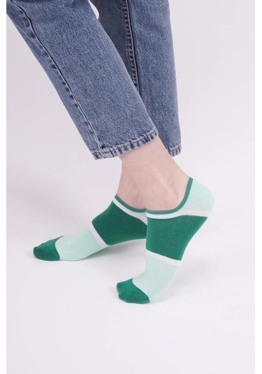 The Socks Company 162p 3 Çift Desenli Kadın Görünmez Çorap Çok Renkli