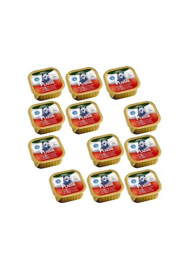 Plaisir Sığır Etli Pate Konserve Yetişkin Köpek Maması 12 x 150 G