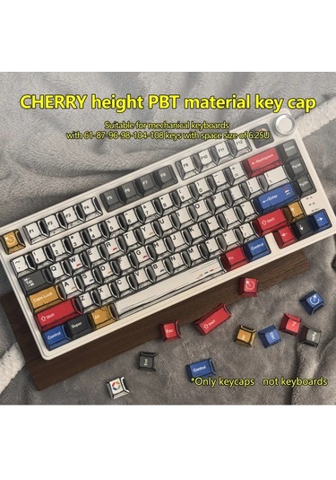 Honeybeeshop Btfoor 130 Tuşlu Pbt Anahtar Kapağı Karikatür Cherry Yükseklik 6.25u Renk Seçenekli