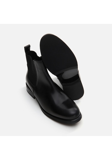 Hotiç 01BOH291830A100 Hakiki Deri Kadın Düz Bot - Siyah