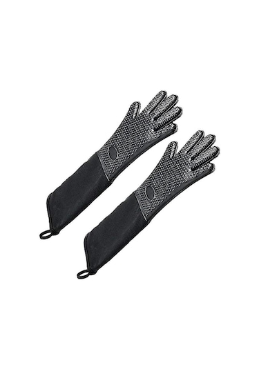 Ekstra Uzun Profesyonel Silikon Fırın Eldiveni, İç Pamuklu Isıya Dayanıklı Şef Eldiveni, Mutfak, Izgara, Fırınlama Ve Barbekü İçin Diğer