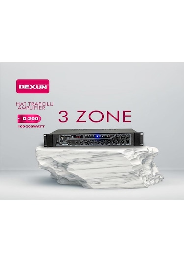 Dexun D-200 3 Zone 200 W Usb-Bt 2 Mik. Giriş Hat Trafolu Anfi