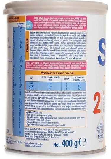 Sma Comfort 2 Bebek Devam Sütü 400 G 6 Kutu