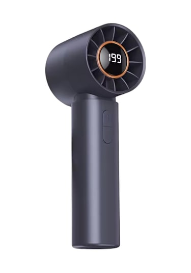 Taşınabililir Mini Usb Şarjlı Turbo Dijital Ekranlı El Vantilatör Fan Soğutucu T12 Gri