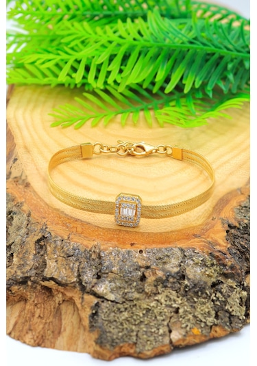 Zirkon Taşlı Trabzon Hasırı 1000 Ayar Gümüş Bileklik 201021249