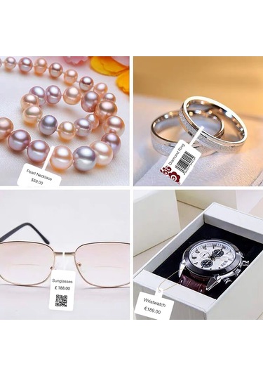 Dofolink Dp23 Serisi Makinalar İçin 14x53mm Termal Mücevher Etiketleri - 100 Adet/rulü, Çevre Dost Yapışkan Etiket Kağıdı 100