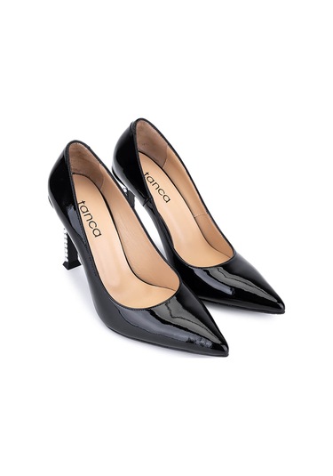 Tamer Tanca Kadın Hakiki Deri Siyah Rugan Topuklu Ayakkabı 1036 8120 Bn Ayk Sk25-26 Sıyah Rgn Siyah