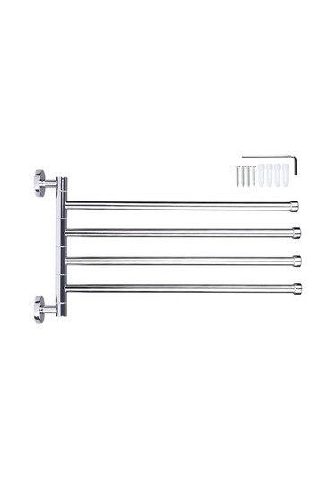 Novahub Paslanmaz Çelik Döner Banyo Havlu Askısı - 5'lü Set Diğer