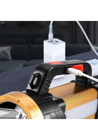 6 Mod Şarjlı EL Feneri Projektör Tipi Watton Wt-615 Sarı