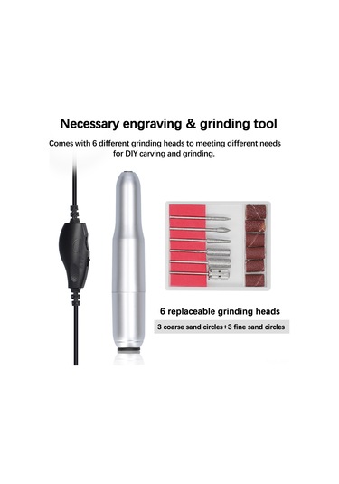 Geeroyoo Usb Şarjlı Mini Tırnak Freze Makinesi - 6 Uçlu Hız Ayarlı Profesyonel Manikür Seti