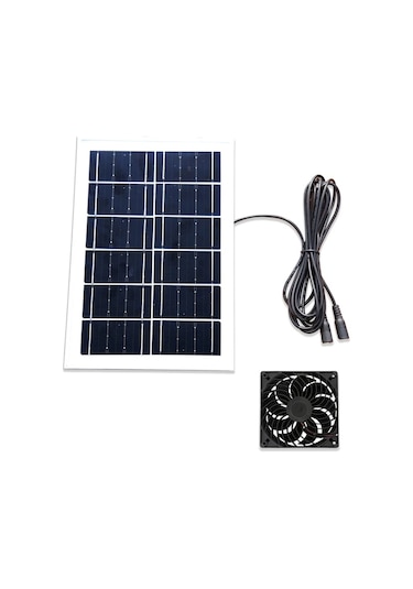 Xuweiwei 1 Adet Güneş Paneli + 1 Adet Vantilatör Güneş Fan Kiti Tavuk Kümesi Ve Sera Ventilasyonu İçin Solar Egzoz Fanı