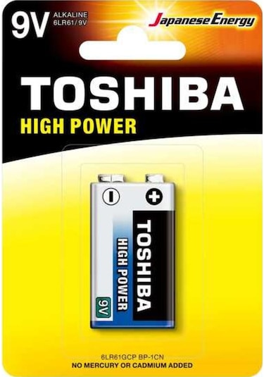 Toshiba 6LR61 High Power Alkalin 9V Pil