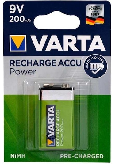 Varta 9 Volt 200 Ma Şarjlı Pil