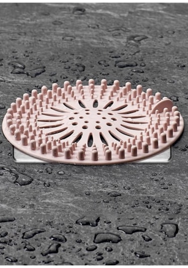 Flosoft Süzgeçli Lavabo Banyo Küvet Tıkacı, Yuvarlak Evye Küvet Banyo Gider Kapağı Pembe