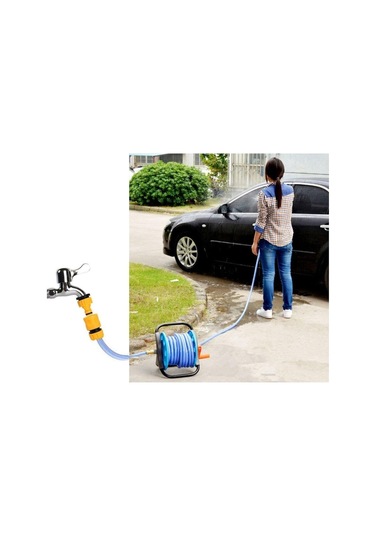 Makaralı Bahçe Hortumu Bahçe Sulama Hortum Makara Kaplin Tabanca Seti 25metre Hortum Ve Su Püskürtme