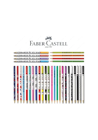 Faber Castel Lüx Mercanlı Karışık Yuvarlak Kurşun Kalem 12 Adet N11.7184