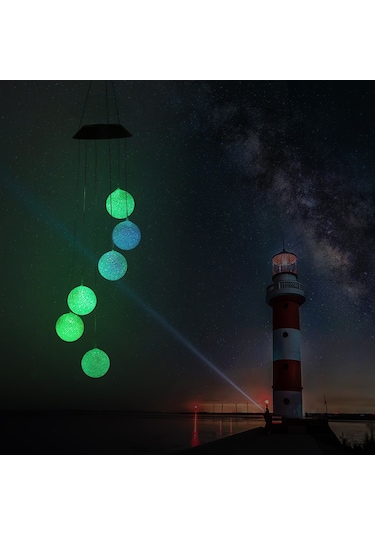 Dofolink Güneş Enerjili Led Renk Değiştiren Partikül Topu Zil Lambası - Ip65 Su Geçirmez - Bahçe, Ev Bahçesi Ve Festivaller İçin Dekoratif Aydınlatma Diğer