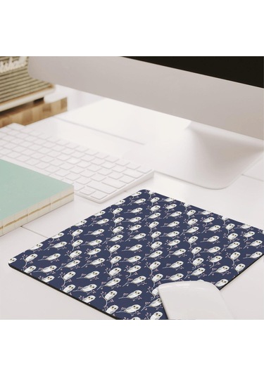 Owl Temalı Mouse Pad, Dikişli Kenar, Pürüzsüz Doku, Su Geçirmez Kaymaz Kauçuk Taban, 20x22.5cm-a7
