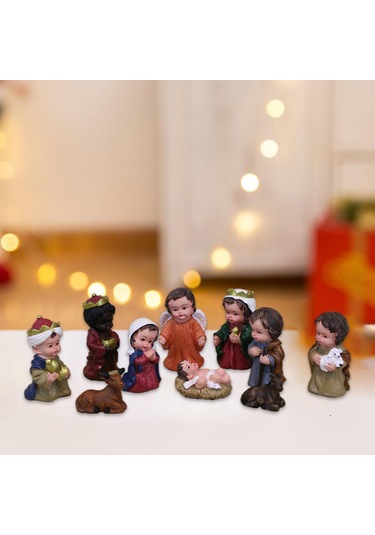 Homyl 10x Doğum Sahnesi Set Heykel İsa Katolik Heykeli Bebek Çok