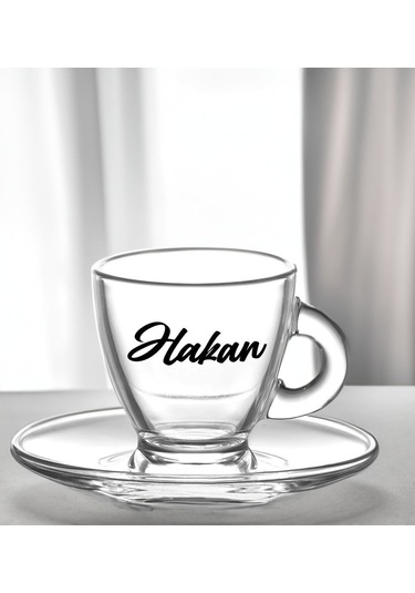 Bk Gift Kişiye Özel İsimli Dtf Baba Temalı Cam Kahve Fincanı + Türk Kahvesi + Gümüş Kutuda Mum Set 9