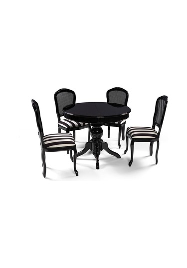 Montclair Baba Ayak Sabit Masa 110x110 Siyah