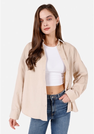 Colins Bej Kadın Gömlek U.kol Cl1070171 Q1.v1 Beı Bej