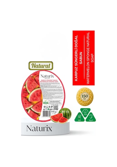 Karpuz Süngerli Sabun 150 Gr Peeling Etkili Arındırıcı Sabun