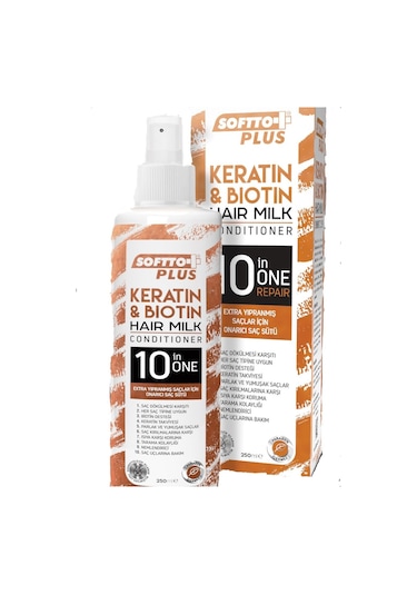 Softto Plus Keratin & Biotin Extra Yıpranmış Saçlar İçin Onarıcı Saç Sütü 250 ML