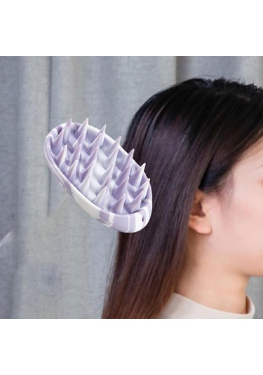 Suntek Saç Derisi Masaj Aleti Yıkama Bakım Fırçası Ev Banyo Açık Menekşe