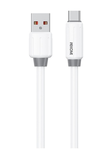 Wk Wdc-27a Elastik  Silikon 1m 66w Usb Tip-c Hızlı Şarj Veri Kablosu Beyaz