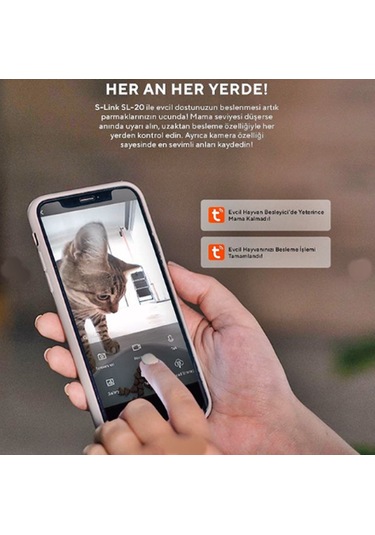 S-Link Akıllı Evcil Hayvan Besleme Kapı 1080p Wi-fi Tuya Destekli Sl-20