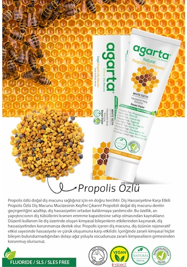 Agarta Doğal Propolis Özlü Diş Macunu 100 ML