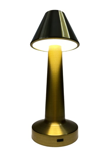 Dekoratif Şarjlı Dokunmatik Led Masa Lambası Şapka Model Gold