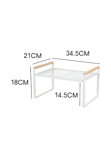 Maiyame Küçük Ahşap Mutfak Separatoru - Çanak, Bardağı Ve Baharatları Düzenle, Dolap İçi Katlı Raf, Tek/çift Katlı Tencere Tutucu Beyaz