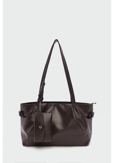 Bybo Vintage Omuz Çantası Kahve Kahverengi - Siyah - Bej