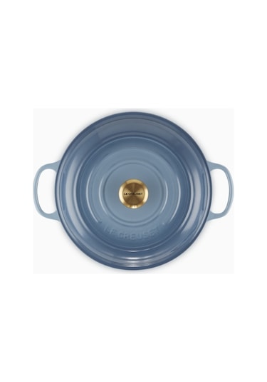 Le Creuset Gourmet Profesyonel Lüks Döküm Tencere Açık Mavi 30 Cm