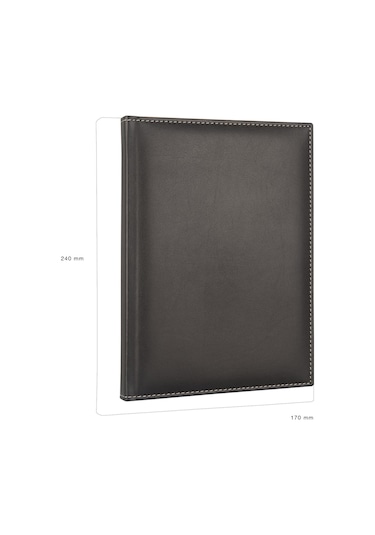 Deri Kapak Defter Ajanda Tarihsiz Kareli 17X24 Cm Siyah N11.93