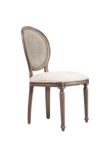 Madalyon Hazeranlı Ahşap Klasik Sandalye Ceviz - Beyaz