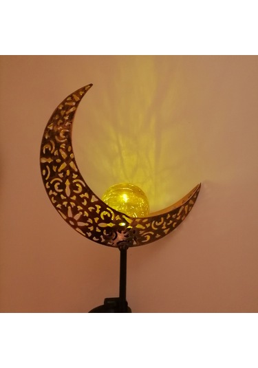 Güneş Alevi Lambası Dökme Demir Şekli Işık Kaynağı Avlu Dış Mekan Çim Peyzaj Lambası Fişli Dış Mekan Lambası Çim Sokak Lambası Gökyüzündeki Ay